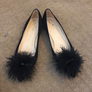 kate spade flats with furry bow